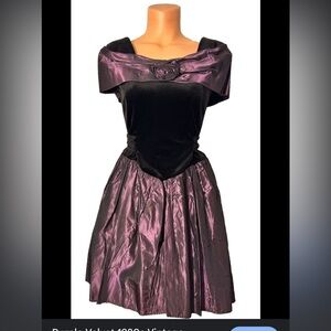 Vintage Iz California Purple Fit and Flare Dress